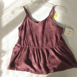 R+R Surplus Tank L 12-14 Juniors Ultra Plush Lounge wear strappy peplum casuals